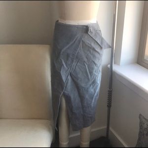 Leather wrap skirt